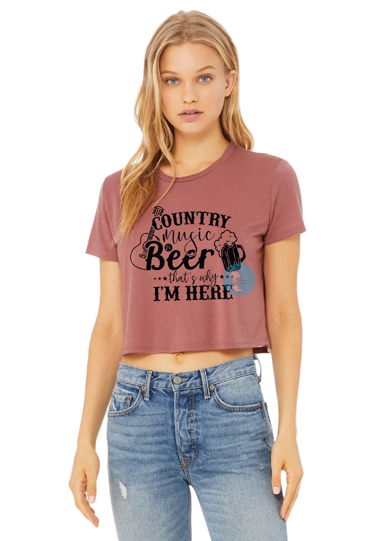 Country Music & Beer Cropped Tee