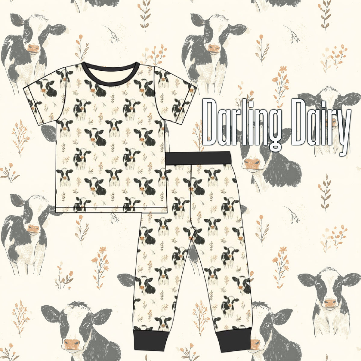 Darling Dairy Littles Bamboo Tee & Pant Set