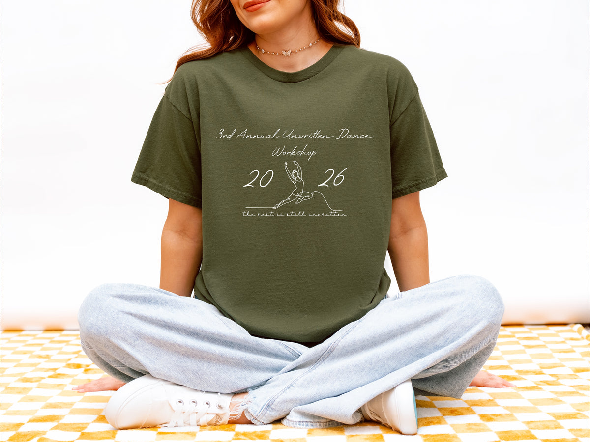 Unwritten Dance Tee in Heather Military Green