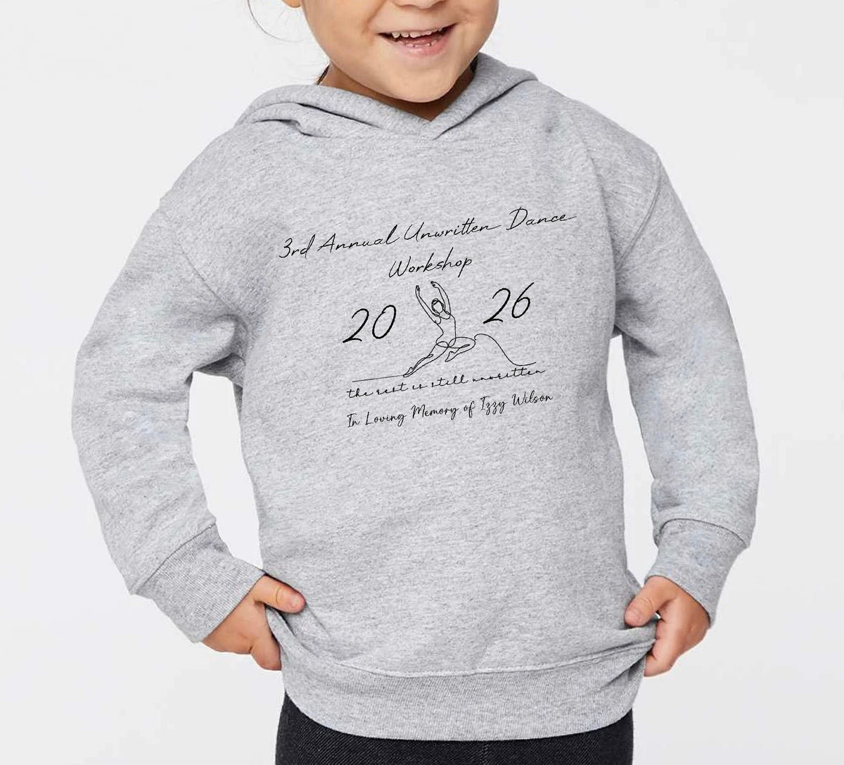 Unwritten Dance Toddler Memorial Hoodie in Heather Grey