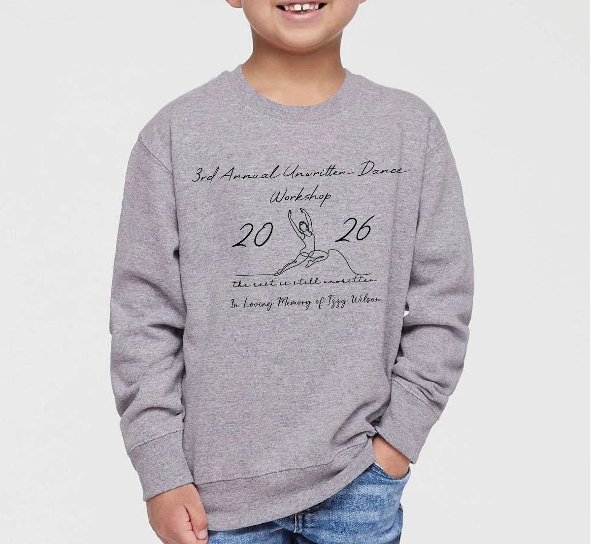 Unwritten Dance Toddler Memorial Crew in Heather Grey