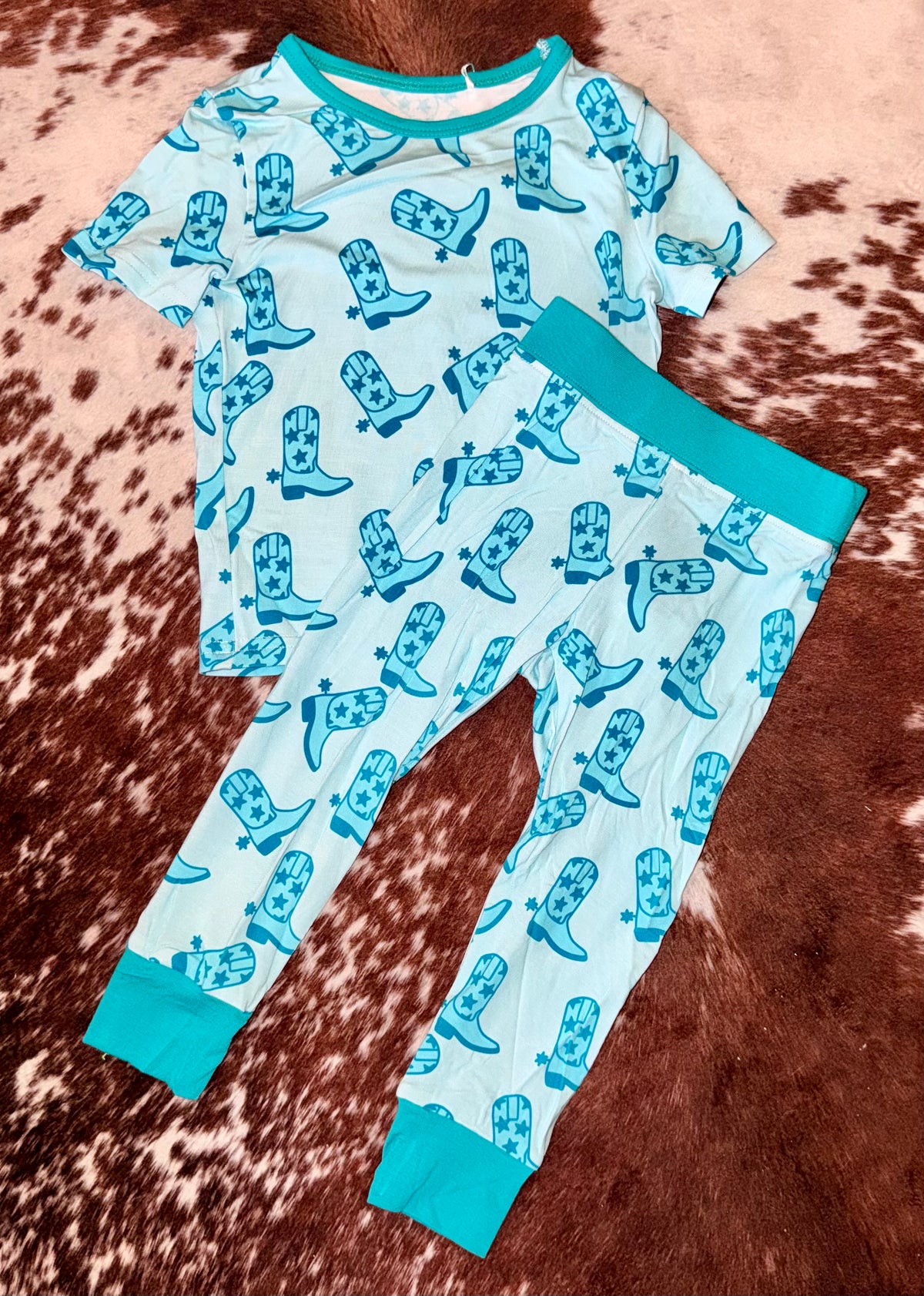 Blue Buckaroo Littles Bamboo Tee & Pant Set