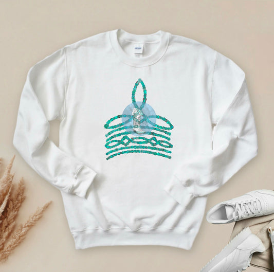 Turquoise Boot Stitch Crewneck