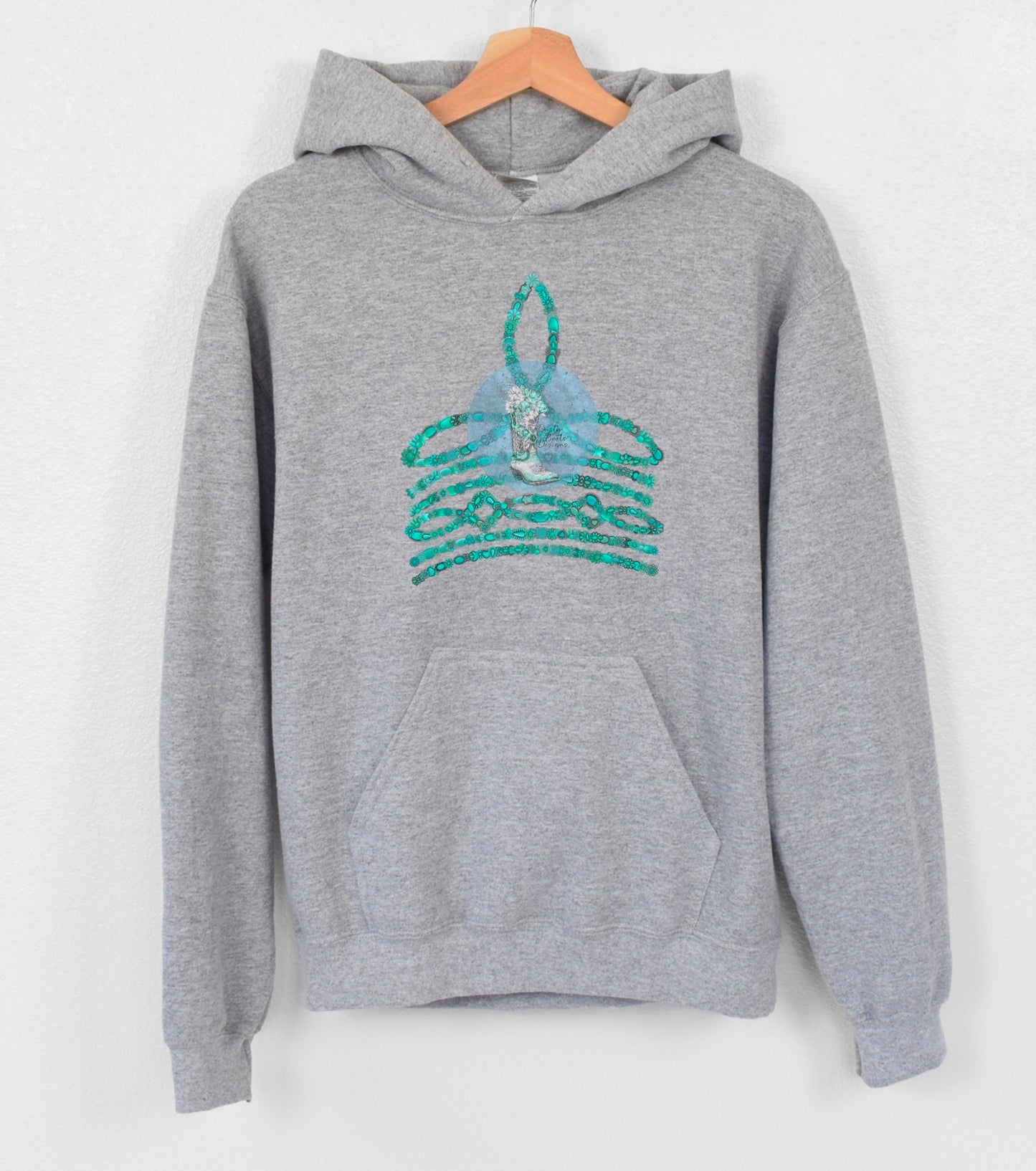 Turquoise Boot Stitch Hoodie