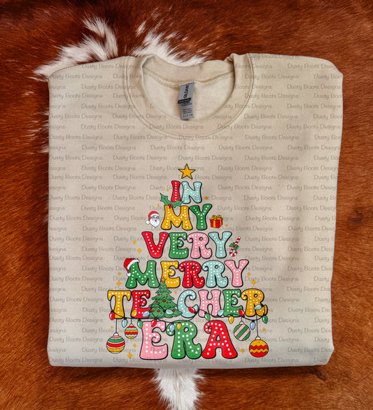 Very Merry Teacher Era Crewneck