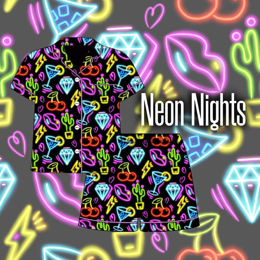 Neon Nights Adult Bamboo Tee & Short Set