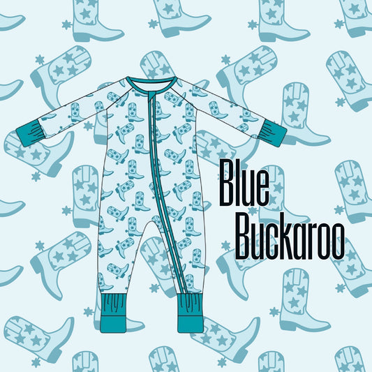 Blue Buckaroo Bamboo Zippie