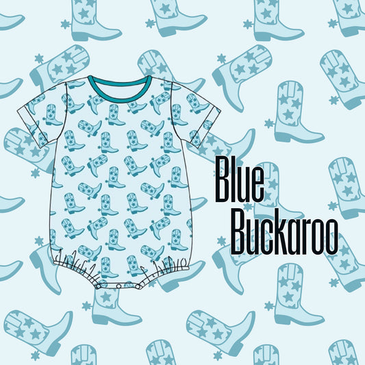 Blue Buckaroo Bamboo Diaper Shirt