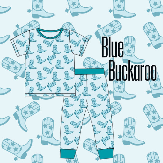Blue Buckaroo Littles Bamboo Tee & Pant Set