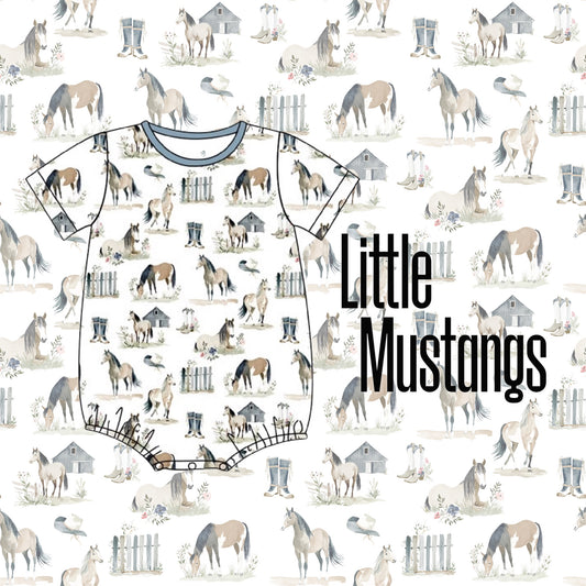 Little Mustangs Bamboo Diaper Shirt