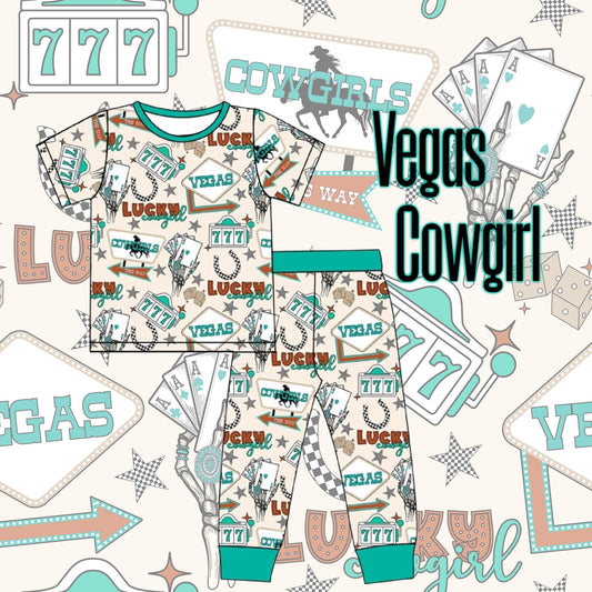Vegas Cowgirl Littles Bamboo Tee & Pant Set