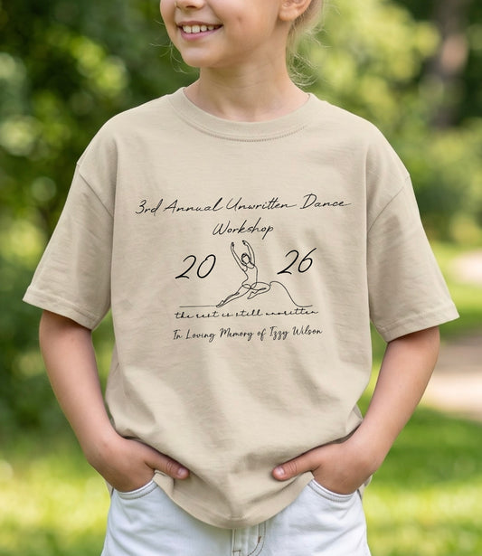 Unwritten Dance Youth Memorial Tee in Sand