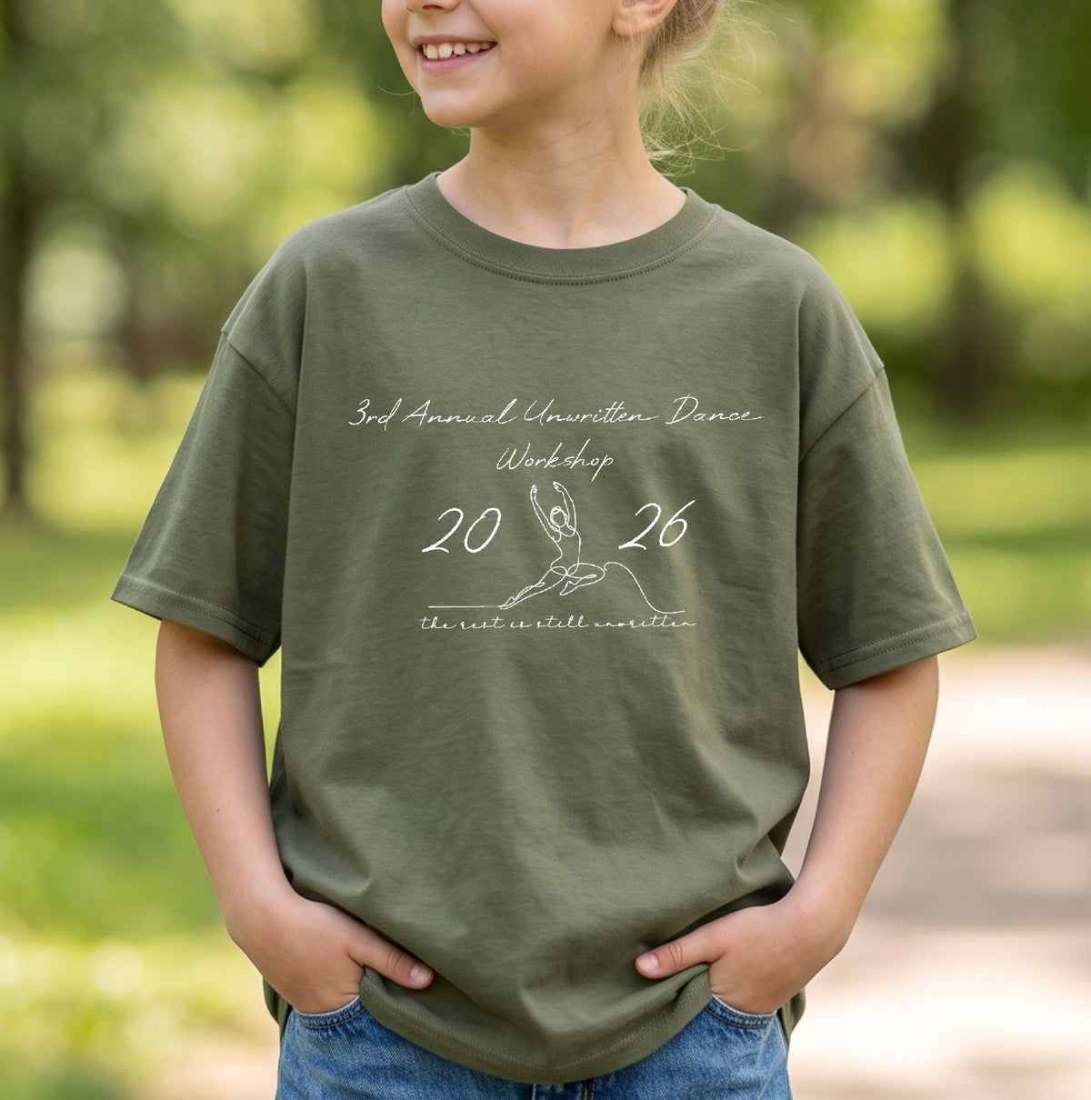 Unwritten Dance Toddler Tee in Military Green