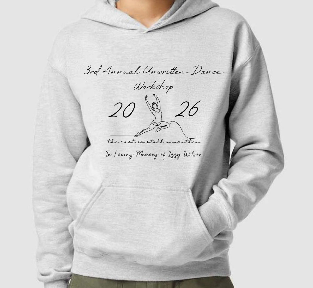 Unwritten Dance Youth Memorial Hoodie in Sport Grey