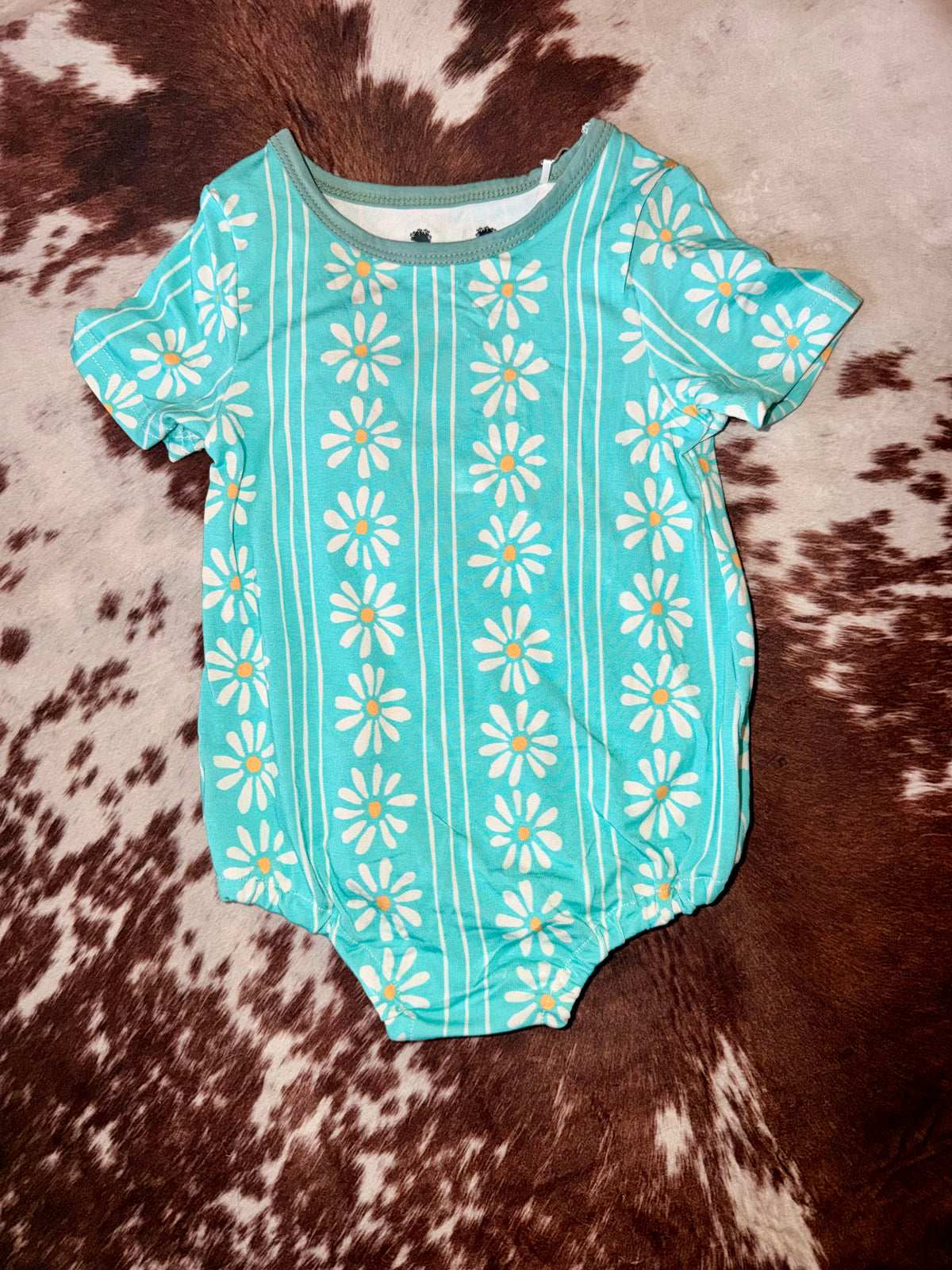Ditsy Daisy Blue Bamboo Diaper Shirt