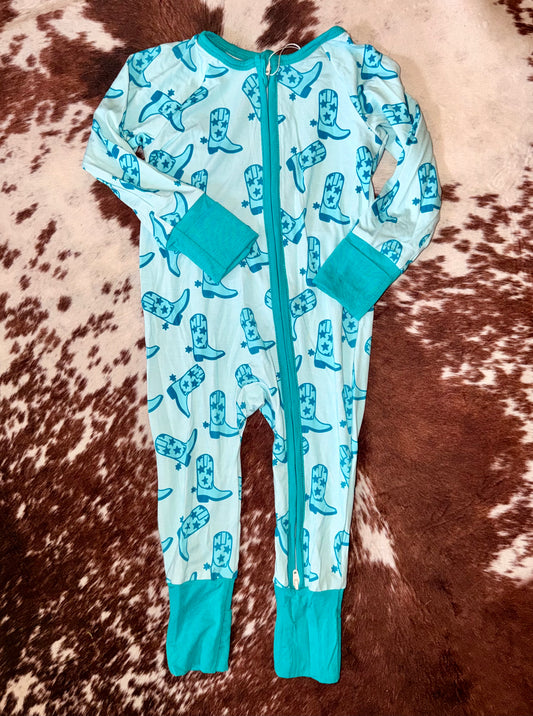 Blue Buckaroo Bamboo Zippie