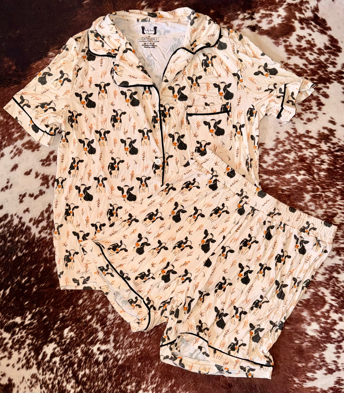 Darling Dairy Adult Bamboo Tee & Short Set