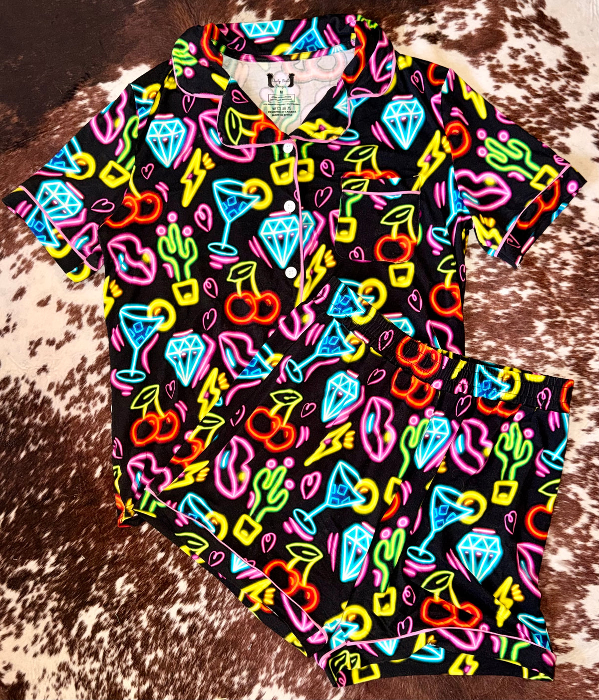 Neon Nights Adult Bamboo Tee & Short Set