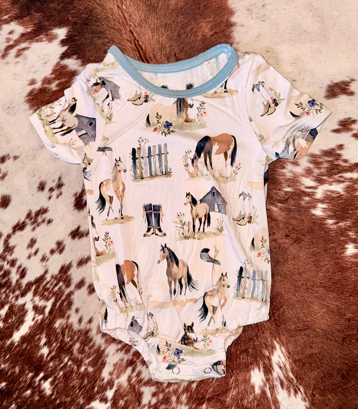 Little Mustangs Bamboo Diaper Shirt