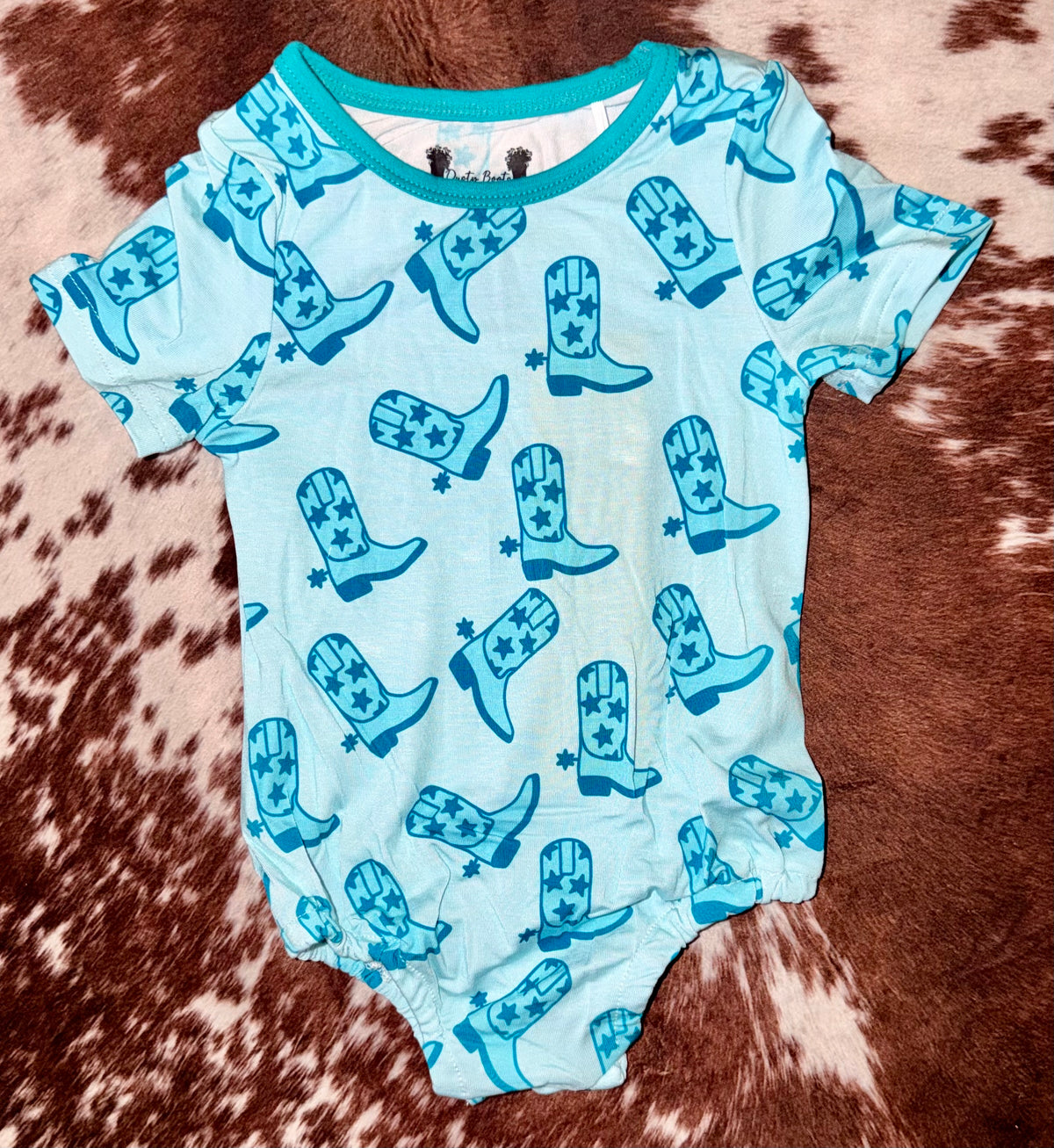 Blue Buckaroo Bamboo Diaper Shirt