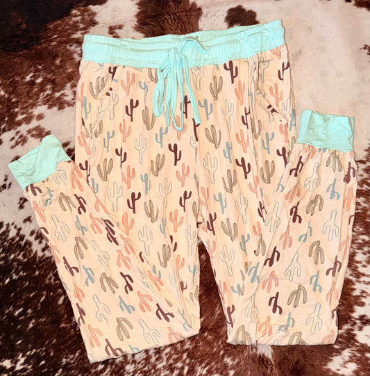 Cactus Cute Adult Bamboo Joggers