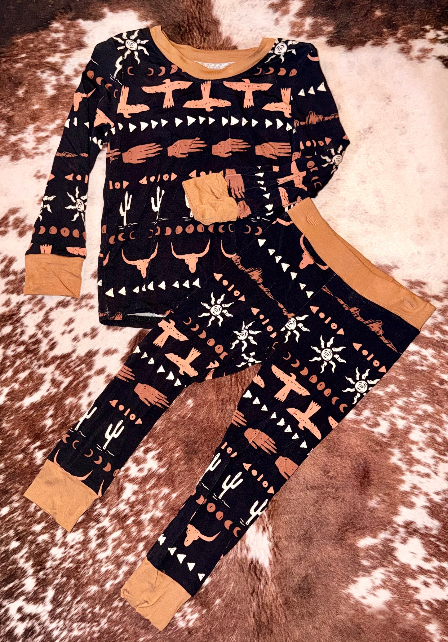 Cosmic Cowhands Littles Long Sleeve Bamboo Set