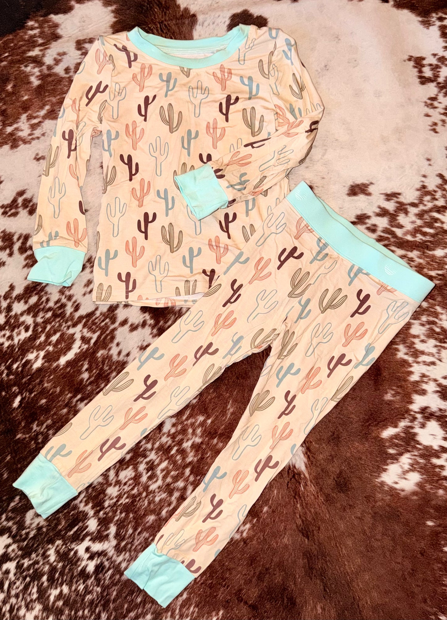 Cactus Cute Littles Long Sleeve Bamboo Set